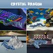 Large 3D Printed Crystal Dragon Magic Fidget Toy Home Decor Articulated Laser Printing Figurine for Autism ADHD Children Christmas Birthday Gifts