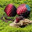 3D Printed Black Red Dragon in an egg Laser Printing Articulated Fidget Toy Flexible Home Office Desk Decor Easter Christmas Birthday Gift Childrens