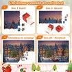 Advent Calendar Christmas Puzzles, 24 Boxes, 1008 Pieces, Educational Retro Jigsaw Puzzles, Christmas Countdown Puzzles, Gifts for Family, Kids, Teens