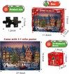 Advent Calendar Christmas Puzzles, 24 Boxes, 1008 Pieces, Educational Retro Jigsaw Puzzles, Christmas Countdown Puzzles, Gifts for Family, Kids, Teens