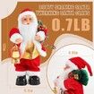 Electric Santa Claus Stuffed Plush Toy with Lighting Handheld Lamps for Kids Family Xmas Gift Decorations