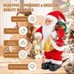 Electric Santa Claus Stuffed Plush Toy with Lighting Handheld Lamps for Kids Family Xmas Gift Decorations