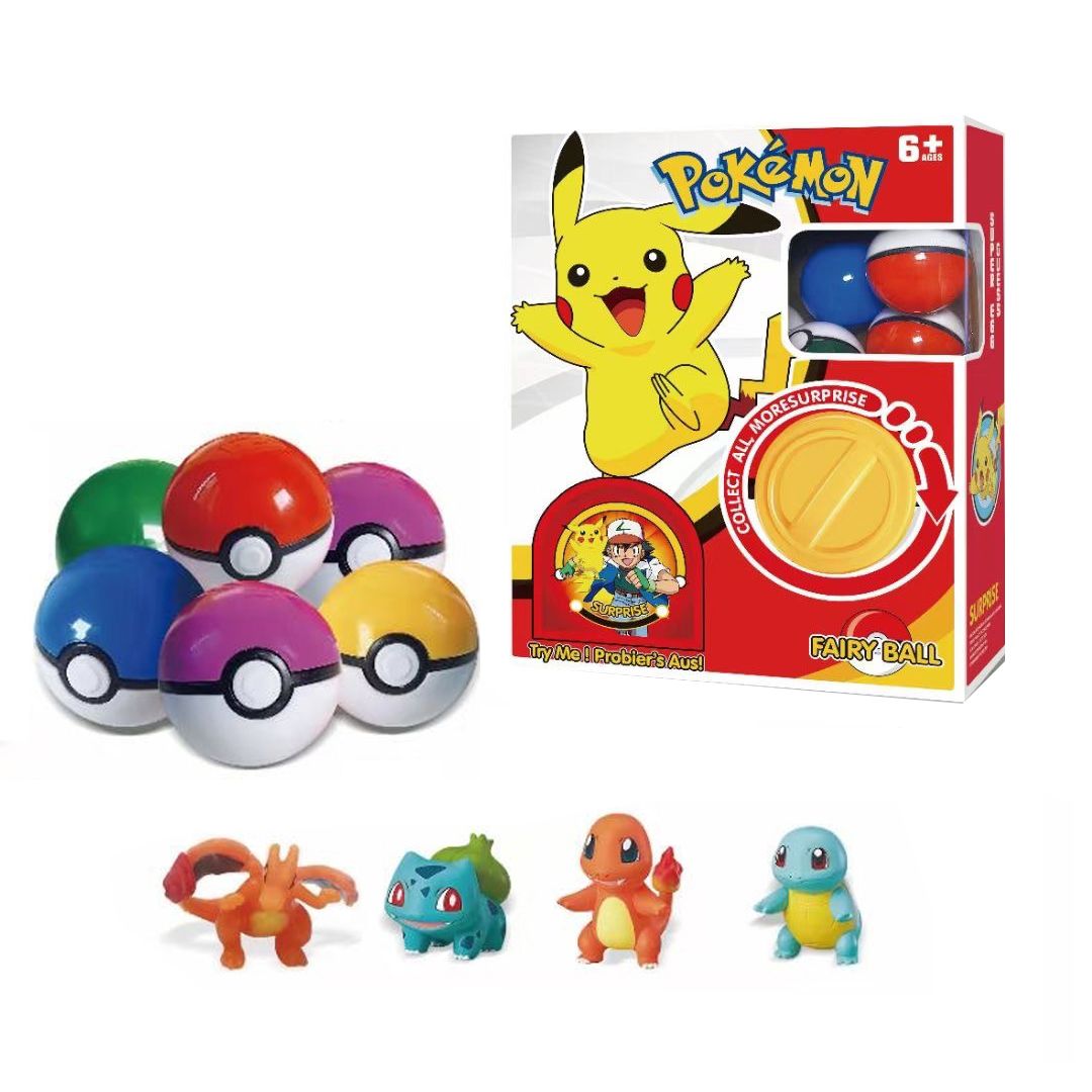 6 Ball Kids Cartoon Pikachu Gashapon Vending Machine Toy Claw Game Small Gift Christmas Birthday