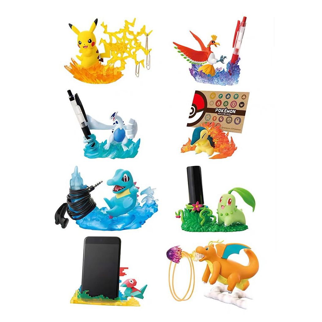 8 Piece 3rd Gen Pokemon Desktop Figures Set Pikachu, Lugia Phoenix Dragon and More Blind Box Collectibles Perfect Christmas Gift for Kids