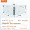 Gas Fire Pit Wind Guard for Square Fire Table, 380 x 380 x 180 mm Clear Tempered Wind Guard for Firepits, 8mm Thick Square Glass Shield, Glass Panel with Hard Corner Bracket & Feet