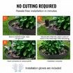 Steel Landscape Edging, 5-pack Steel Garden Edging Borders, 39" L x 3" H Strips, Hammer-in Edging Border, Bendable Metal Landscape Edging for Yard, Garden, Lawn, 3.15" Spike Height, Black