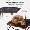 Folding Camping Table, Outdoor Portable Side Tables, Lightweight Fold Up Table, 600D Oxford Fabric & Steel Ultra Compact Work Table with Large Storage & Carry Bag, For Beach Picnic, 28.3"x24"