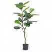 Artificial Fiddle Leaf Fig Tree, 10cm, Secure PE Material & Anti-Tip Tilt Protection Low-Maintenance Faux Plant, Lifelike Green Fake Potted Tree for Home Office Warehouse Decor Indoor Outdoor