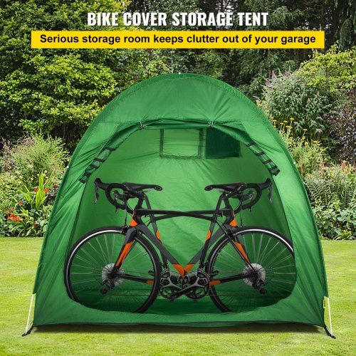 Bicycle Storage Tent Bike Storage Cover 420D Waterproof Green w/ Carry Bag