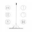 Landscape Rake 36" Head Aluminum Landscape Rake 75" Adjustable Handle
