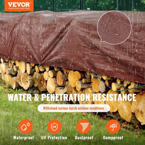 Tarp Waterproof Tarpaulin 10 x 12 ft 16 Mil Plastic Poly Tear UV Resistant