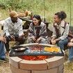 X-Marks Fire Pit Grill Grate, Rectangle Cooking Grate, Heavy Duty Steel Campfire BBQ Grill Grid with Handle & Support X Wire, Portable Camping Cookware for Outside Party Gathering, 81 cm Black, 32x15in