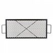 X-Marks Fire Pit Grill Grate, Rectangle Cooking Grate, Heavy Duty Steel Campfire BBQ Grill Grid with Handle & Support X Wire, Portable Camping Cookware for Outside Party Gathering, 81 cm Black, 32x15in