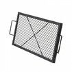 X-Marks Fire Pit Grill Grate, Rectangle Cooking Grate, Heavy Duty Steel Campfire BBQ Grill Grid with Handle & Support X Wire, Portable Camping Cookware for Outside Party Gathering, 81 cm Black, 32x15in