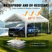 Carport Replacement Canopy Cover 10 x 20 ft, Garage Top Tent Shelter Tarp Heavy-Duty Waterproof & UV Protected, Easy Installation with Ball Bungees,White (Only Top Cover, Frame Not Include)