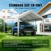 Carport Replacement Canopy Cover 10 x 20 ft, Garage Top Tent Shelter Tarp Heavy-Duty Waterproof & UV Protected, Easy Installation with Ball Bungees,White (Only Top Cover, Frame Not Include)