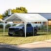 Carport Replacement Canopy Cover 10 x 20 ft, Garage Top Tent Shelter Tarp Heavy-Duty Waterproof & UV Protected, Easy Installation with Ball Bungees,White (Only Top Cover, Frame Not Include)