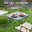 Folding Camping Table, Outdoor Portable Side Tables, Lightweight Fold Up Table, Aluminum Alloy Ultra Compact Work Table with Carry Bag, For Cooking, Beach, Picnic, Travel, 22.2x15.9 inch, Black