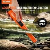 Metal Detector Pinpointer, IP68 Fully Waterproof Handheld Pin Pointer Wand, 11.4 cm Detection Depth, 3 Modes, Professional Treasure Hunting Probe with Holster and 9V Battery, for Adults and Kids