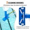 Portable Pool Vacuum, Handheld Pool Vacuum Cleaner with 3 Scrub Brushes & 6 Sections Pole, Swimming Pool Jet Cleaner for Above Ground Pool, Inflatable Pool, Spas, Ponds & Fountains