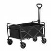 Collapsible Folding Wagon, 2 cu.ft Beach Wagon Cart with All-Terrain 5in Wheels, Heavy Duty Folding Wagon Cart 220 lbs Weight Capacity with Drink Holders, Sports Wagon for Camping, Shopping, Gar