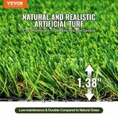 Artifical Grass, 4 x 6 ft Rug Green Turf, 1.38"Fake Door Mat Outdoor Patio Lawn Decoration, Easy to Clean with Drainage Holes, Perfect For Multi-Purpose Home Indoor Entryway Scraper Dog Mats