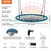 Spider Web Saucer Swing 40 Inch Round Swings for Kids Outdoor 750 lbs