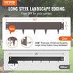Steel Landscape Edging, 5-pack Steel Garden Edging Borders, 39" L x 5" H Strips, Hammer-in Edging Border, Bendable Metal Landscape Edging for Yard, Garden, Lawn, 3.15" Spike Height, Rustic Brown