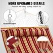 Double Quilted Fabric Hammock, 12 FT Double Hammock with Hardwood Spreader Bars, 2 Person Quilted Hammock with Detachable Pillow and Chains for Camping Outdoor Patio Yard Beach, 480 lbs Capacity