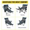 Reclining Folding Camp Chair with Footrest Mesh Lounge Chaise