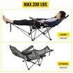 Reclining Folding Camp Chair with Footrest Mesh Lounge Chaise