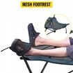 Reclining Folding Camp Chair with Footrest Mesh Lounge Chaise