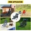 Reclining Folding Camp Chair with Footrest Mesh Lounge Chaise