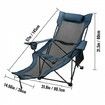 Reclining Folding Camp Chair with Footrest Mesh Lounge Chaise