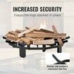 Log Grate, 27 inch Heavy Duty Wheel Fire Grate with 6 Support Legs, Solid Powder-coated Steel Bars, Log Firewood Burning Rack Holder for Wood Stove and Outdoor Camping Fire Pit