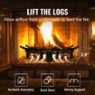 Log Grate, 27 inch Heavy Duty Wheel Fire Grate with 6 Support Legs, Solid Powder-coated Steel Bars, Log Firewood Burning Rack Holder for Wood Stove and Outdoor Camping Fire Pit