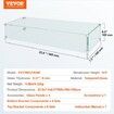 Gas Fire Pit Wind Guard for Square Fire Table, 595 x 190 x 165 mm Clear Tempered Wind Guard for Firepits, 8mm Thick Square Glass Shield, Glass Panel with Hard Corner Bracket & Feet