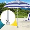 Umbrella Base, 2 in 1 Heavy Duty Umbrella Stand, Aluminum Umbrella's Holder Stand with 6" x 6" Base, Patio Umbrella Stand with 18.5" Height Pipes for 1.5"-2" Sunshade on Deck, Cement and Land