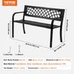 Outdoor Bench, 46 inches Metal Garden Bench for Outdoors, 480 lbs Load Capacity Bench, Outdoor Garden Park Bench with Backrest and Armrests, Patio Bench for Garden, Park, Yard, Front Porch