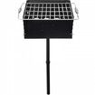 Outdoor Park Style Grill 16 x 16 Inch Park Style Charcoal Grill Carbon Steel Park Style BBQ Grill Height 50-in Adjustable Charcoal Grill with Stainless Steel Grate Outdoor Park Grill, In-ground