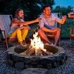 Fire Pit Ring w/ BBQ Fire Ring 40 Inch Outer Steel DIY Campfire Firepit