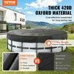 5.49m Round Pool Cover, Solar Covers for Above Ground Pools, Safety Pool Cover with Drawstring Design, 420D Oxford Fabric Winter Pool Cover, Waterproof and Dustproof, Black