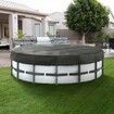 5.49m Round Pool Cover, Solar Covers for Above Ground Pools, Safety Pool Cover with Drawstring Design, 420D Oxford Fabric Winter Pool Cover, Waterproof and Dustproof, Black