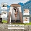 Camping Shower Tent, 66" x 66" x 87" 1 Room Oversize Outdoor Portable Shelter, Privacy Tent with Detachable Top, Pockets, Hanging Rope and Clothesline, for Dressing, Changing, Toilet, Bathroom