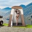 Camping Shower Tent, 66" x 66" x 87" 1 Room Oversize Outdoor Portable Shelter, Privacy Tent with Detachable Top, Pockets, Hanging Rope and Clothesline, for Dressing, Changing, Toilet, Bathroom