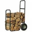 Firewood Cart, 220 lbs Weight Capacity, Wood Carrier with Wheels, Binding Rope and Water-Proof Tarp, Utility Log Rack for Storage and Move, Dolly Hauler for Indoor and Outdoor Fireplace, Black