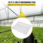 Greenhouse Film, 10\' x 100\' Greenhouse Plastic Sheeting, 6 mil Thickness Suncover Greenhouse, 4 Year Clear Polyethylene Cover, UV Proof Farm Plastic Supply for Gardening, Farming and Agricultu
