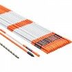 Driveway Markers, 30 PCS 121.5cm, 0.78cm Diameter, Orange Fiberglass Poles Snow Stakes with Reflective Tape, 30cm Steel Drill Bit & Protection Gloves for Parking Lots, Walkways Easy Visibility