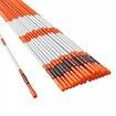 Driveway Markers, 30 PCS 121.5cm, 0.78cm Diameter, Orange Fiberglass Poles Snow Stakes with Reflective Tape, 30cm Steel Drill Bit & Protection Gloves for Parking Lots, Walkways Easy Visibility