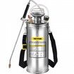 2Gal Stainless Steel Sprayer, Set with 20\" Wand& Handle& 3FT Reinforced Hose, Hand Pump Sprayer with Pressure Gauge&Safety Valve, Adjustable Nozzle Suitable for Gardening and Sanitizing